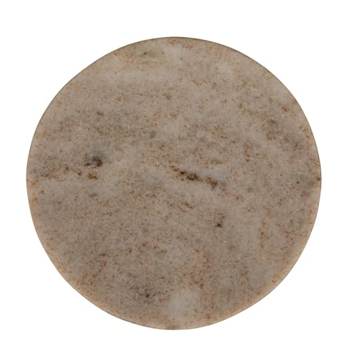 Creative Co-Op Marble Round Soapdish, Beige - color: Beige