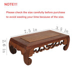 GOLDY&WENDY Rosewood Chicken Wing Base Rectangular Craft Antique Collectible Display Stand Vase Plant Pedestal Small - size: 7.5x3.5x2.6 in
