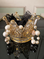 Luxury Crown Glass Candle Holder - Gold Votive Holder for Candles, Jewelry, Floral or Vanity Decor - Elegant Gift for Women