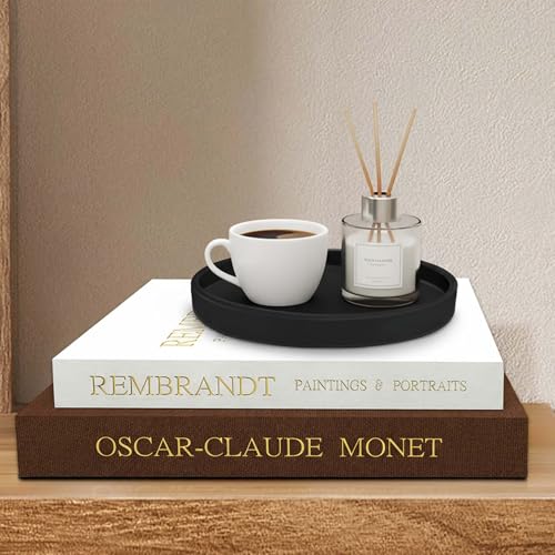 3PCS Decorative Books Coffee Table Decor Book with Hidden Storage and Black Ceramic Tray Decorative Books for Home Decor Boxes for Coffee Table, Bookshelf, Entryway or Office Decor - color: Brown + Beige +Black Tray