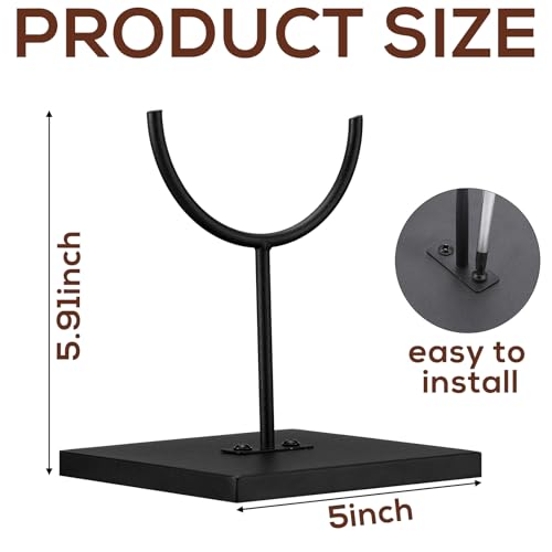2 Pack Metal U-shaped Display Stand for Sword, Knife, Saber, Wands, 6 Inch Adjustable U Top Sword Stand Holder Tabletop Sculptures Display Easel for Long Objects, Black