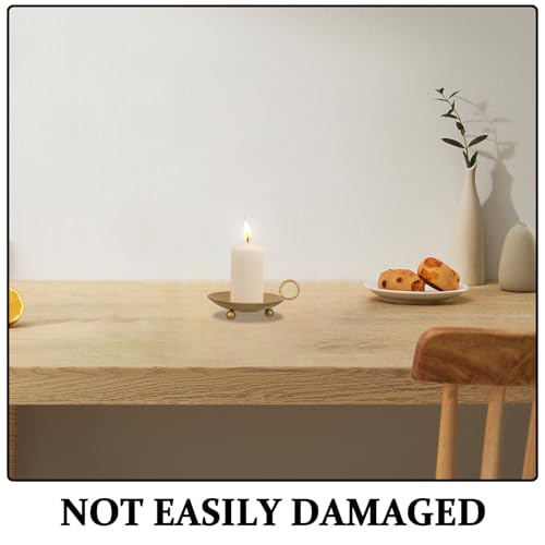 VILLCASE Candlestick Holder Tray, Decorative Pillar Candle Plate, Wrought Iron, for Romantic Dinners Weddings Home Decor Religious Ceremonies 4.53X3.86 inches - color: Golden