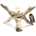 Alternative Imagination Wooden Tripod Display Stand - 6-Inch Hand Carved Holder Made from Mango Wood -Folding Natural Stand for Abalone Shell, Crystal Ball, Key Bowl,Trinket Dish, Incense,Decor & More - size: 6 Inches