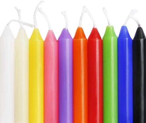 YOROXRG 100 pcs Spells Chime Candles Unscented Assorted Colors Mini Taper Candles | 4" Tall x 1/2" Diameter | Great for Casting Chimes, Rituals, Spells - color: Colors-4" 100