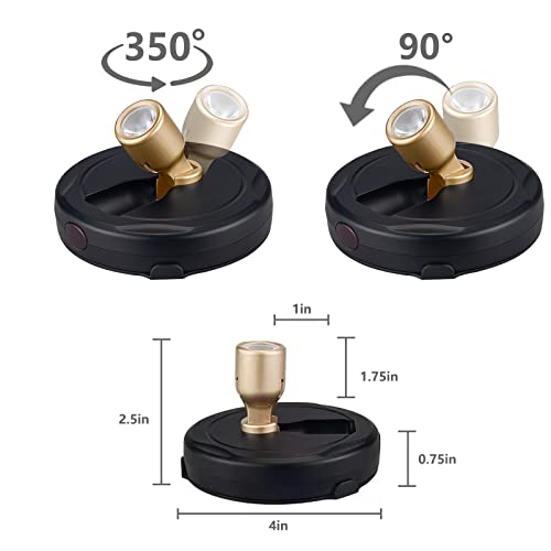 Battery Operated LED Spotlight, Picture Spot Lights, Indoor Uplighting, Puck Lights with Remote, Plants Tree Spotlight, Display Light for Paintings Dartboard Portrait-Gold - color: Gold