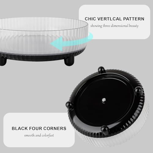 Anyoifax 360 Rotating Makeup Organizer Perfume Tray Skincare Holder Spinning Cosmetic Storage Bathroom Countertop Organizer Lazy Susan Turntable for Dresser, Vanity, Kitchen, Large Black - color: Black, size: 11"