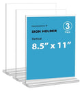 newnewshow 8.5x11 Clear Acrylic Sign Holder, Display Stand, Plastic Card Holder for Business, Office, Retail (3 Pack 8.5x11) - size: 3 Pack 8.5x11