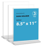 newnewshow 8.5x11 Clear Acrylic Sign Holder, Display Stand, Plastic Card Holder for Business, Office, Retail (3 Pack 8.5x11) - size: 3 Pack 8.5x11