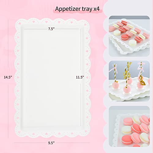 Pack of 10 NWK Cake Stand Set, with 3 x Two-Tier and 3 x Three-Tier Cupcake Stands, 4 x Appetizer Trays, 1 x Tablecloth for Birthday Bridal Baby Shower Party (Gold) - color: Gold
