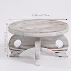 White Wooden Plant Stands Indoor Riser Round Display Stands Farmhouse Display Stool Flower Holder Pedestal Board Pine - color: White, size: Pine