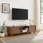 Walker Edison Arundo Fluted TV Stand for TVs up to 65 Inches, 58" TV Stand, Mocha - color: Mocha, size: 58" TV Stand