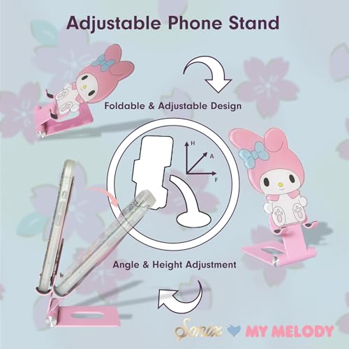 Sonix x Sanrio Character Phone Stand | Adjustable Cell Phone Holder, Desk Stand, Dock | My Melody - color: My Melody