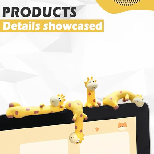 4 Pcs Mini Resin Giraffe Figurines,Cute Figurine Computer Monitor Decor, Cute Duck Statues for Office Desk, Car Dashboard,Funny Desk (Giraffe) - color: Giraffe