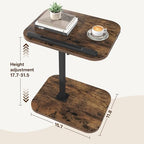 TV Tray Table, C Shaped End Table, Adjustable Height 17.7"-31.5", Flip-Top, Snack Side Table with 360 Swivel and 180 Tilt for Couch, Sofa, Bed, Recliner, Brown - color: Brown