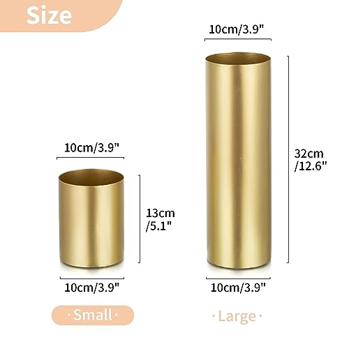 NUPTIO Gold Vases for Centerpieces Wedding: 6 Pcs 5.1 inch Tall Metal Flower Vase Flowers Stand Wedding Centerpieces for Tables Centerpiece Table Decorations - color: Gold-1#, size: 5.1"-6pcs