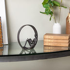 Danya B. Contemporary Encircled Male & Female Reader Cast Iron Sculpture Bookend Statues (Single Female)