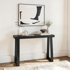 Plank+Beam Solid Wood Console Table, 46 Inch, Sofa Table, Narrow Entryway Table for Hallway, Behind The Couch, Living Room, Foyer, Easy Assembly, Black - color: Black, size: 46" Console Table
