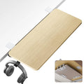 PEGZONE Desk Extender Tray, 28" x 12" Clamp On Desk Shelf, Desk Extension with Laptop Holder, Table Desk Arm Rest, Clamp On Keyboard Tray for Office and Home, Workstation Organizer, Large, Wood - size: 28 x 12 inch, style: Wood with laptop shelf