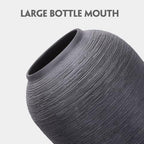 Rustic Farmhouse Flower Vase - 13.4 Inchs Large Black Ceramic Vase, Pampas Grass Vase, Modern Farmhouse Decor Vase for Home Decor, Dining Table, Entryway, Centerpiece, Living Room, Shelf Decorative - size: Large