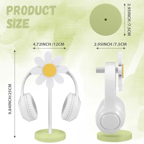 Yookeer Daisy Headphone Stand Cute Headphone Stand Decorative Gamer Gifts for Women Wood Table Decor for Gamer Room Office Desk for Girl Girlfriend Office Worker - style: Daisy