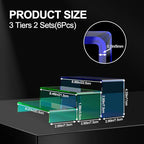 6 PCs Risers Display Stands 3 Tiers Desktop Acrylic Shelves Cake Dessert Holder Products Stand for Collectibles Shoes Jewels Pop Figure (Mix Colors) - color: Mix Colors