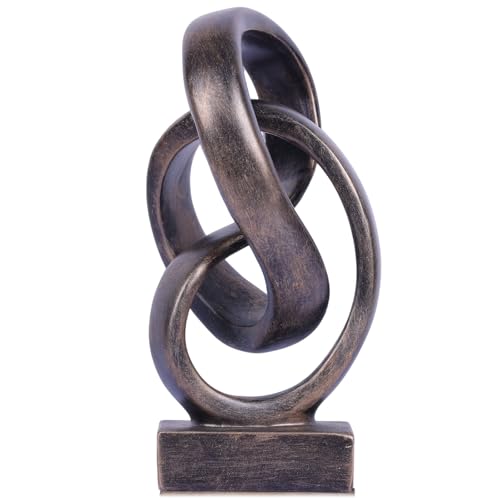 Bronze Knot Decor for Coffee Table Book,Abstract Art Mid Century Modern Decor for Bookshelf Entryway TV Stand,Minimalist Knot Sculpture for Home Living Room,Centerpiece Table Decorations (Bronze) - color: Bronze