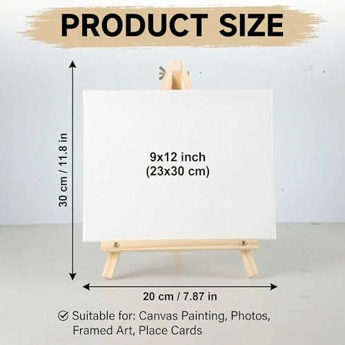 8 Pack 11.8In Tabletop Easel, Wooden Easels for Paiting Adjustable Foldable for Kids, Students, Beginners