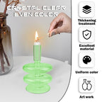 Clear Taper Candle Holders Glass Candle Stick Holder Modern Candle Holders for Tapered Candlesticks Wedding Reception Centerpieces Christmas（Dark Green） - color: Color 5