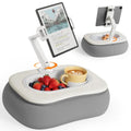 SAIJI Tablet Pillow Stand for Bed, Stable iPad Holder with Food-Grade Snack Bowl, Adjustable Kindle Pillow Stand for Reading, Suit for 4.7-15.6" Kindle,iPad,iPhone,Tablet,Gray - color: Gray