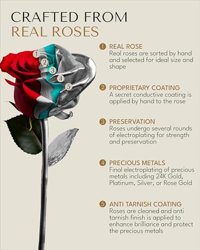Forever Rose Bloom Box & Phantom Vase Combo, Silver Dipped Rose in a Personalized Gift Box That Says I Love You Embossed in Gold Foil, Unique & Everlasting Gift for Any Occasion - color: "I Love You" Silver Rose Dipped Rose (Phantom Vase & Bloom Box)