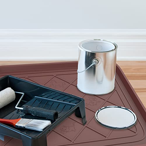 All Weather Boot Tray - Small Water Resistant Plastic Utility Shoe Mat for Indoor and Outdoor Use in All Seasons by Stalwart (Brown) - color: Brown