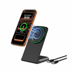 Magnetic Wireless Charger for iPhone, 15W Phone Charger Stand for iPhone/Samsung/Google(Matt Black) - color: Matt Black