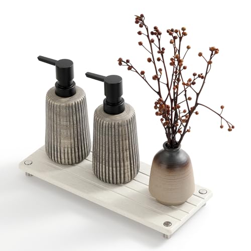Razborci Instant Dry Sink Caddy Kitchen Sink Organizer, Quick Drying Stone Tray Diatomite Sponge Holder Soap Dish, Bathroom Countertop Fast Dry Water Absorbing Vanity Rack, Beige,12" x 5" - color: 1. Greige, size: 12" x 5" x 1"