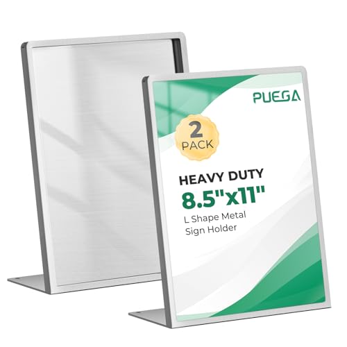 2pack 8.5"x11" Metal Tabletop Sign Holder with Stainless Steel Frame Menu Board Poster Display Stand for Office Store Restaurant Hotels - size: 2Pack 8.5"x11"