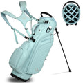 Luxury Womens Golf Bag, PU Leather Golf Stand Bag for Women/Ladies, 14-Way Full-Length Top Dividers, Ultra Lightweight, Large Pockets for Accessories - color: Powder Blue
