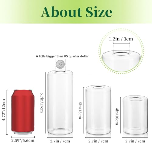 Small Glass Bud Vases for Centerpieces – Hewory 24pcs Clear Blown Single Flower Vases Bulk, Modern Mini Cylinder Vase Set for Wedding Anniversary Birthday Party Events Home Living Room Table Decor