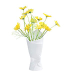 Matte White Bowknot Ceramic Vase, Modern Flower Vases for Home Decor, Pampas, Living Room, Mantel, Table Decoration (Model B)