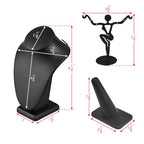 MOOCA Jewelry Display Set, Necklace Display Bust, Earring Organizer, Ring Holder Stand for Showcase and Store, Premium Fabric - color: 1) 8 piece. Black Faux Leather