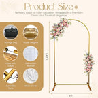 Arch Backdrop Stand and Cover Set 7.2FT - Rose Gold Wedding Arch Frame With Water Weights & Carry Bag - Spandex Fitted Luxury Balloon Arch Stand - Metal Arch Backdrop Stand For Weddings & Parties