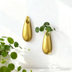 Sculptural Wall Ceramic Vase — 2 Pack Gold Hanging Sconce Vase | Turn Flowers into Art — Decorative Ceramic Wall Sconce for Single Stem Displays - size: 2pcs-Small