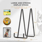 IPAME 14 Inch Heavy Duty Plate Stand (2 Pack) – Metal Display Easel for Large Plates, Platters, Picture Frames, Plaques, Signs and Posters - size: 14 Inch