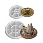 2PCS Round Resin Tray Mold with Bead Edges,Jewelry Trinket Plate Candle Holder Mold DIY Art Craft Christmas Home Decor (Round)
