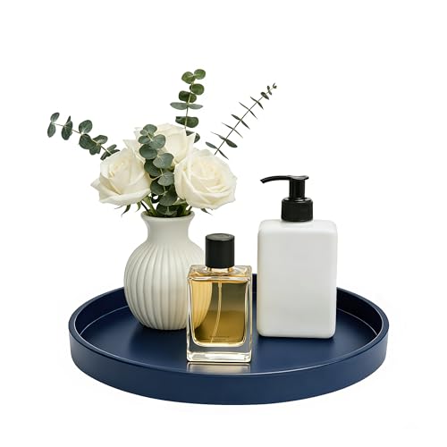 1 Pack 9" Bathroom and Vanity Tray, ABS Bathroom Counter Organizer, Coffee Table Decor for Perfume, Candles, Keys &More. Kitchen Countertop Organizer, Decorative Tray Soap Holder, Blue - color: Blue, size: 9"