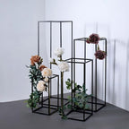 Efavormart Set of 4 - Matte Black Wedding Flower Stand - Metal Vase Column Stand - Geometric Centerpiece Vase - 16", 24", 32", 40" - color: Matte Black, size: 4 Pack 16‘’24‘’32‘’40‘’