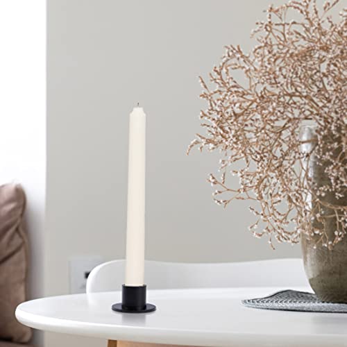 2PCS Black Taper Candle Holders, Matte Iron Candlestick Holders Centerpieces for Home Decoration, Wedding Anniversary, Party, Housewarming Gifts. - size: Round