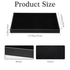 Molain Stackable Jewelry Trays - 4Pcs Black Velvet Jewelry Tray Showcase Display Plate for Necklace Bracelet Ring Organizer
