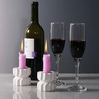Twizzle Twist Candle Holder, Decorative Candle Holder for Table Display, Romantic Decoration, Unique Home Décor Aesthetic, Housewarming Gift, Height 2.4 inches Set of 2 - Cement