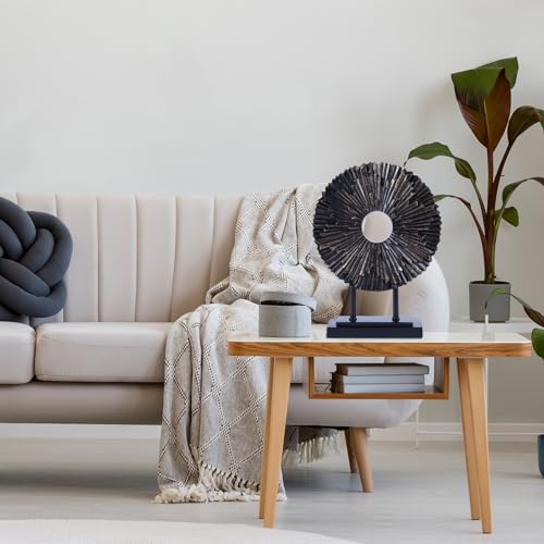 Minimalist Round Statue Above Cabinet Decor Kitchen, Modern Decorative Sculpture Home Decorations for Living Room Coffee Table, Office Decor Items, Center Pieces Decoration (Black) - color: Black