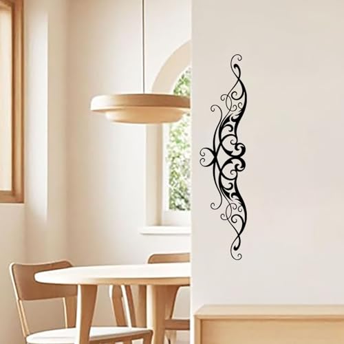 cape leadwort Black Metal Wall Art, Traditional Metal Scroll Wall Decor, Rustic Iron Wall Medallion, Accent Scroll Pair for Front Porch Above Door Hallway Entryway Living Room（Small） - color: Scroll