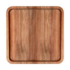 LorisArm 8" Acacia Wood Plate, Square Wooden Trays Serving Platter Dinner Server Tray Dessert Cookie Snack Fruit Serving Board. - size: 8" x 8" x 0.6"